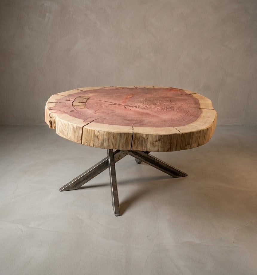 Table à manger rondin Séquoia – vue produit sur fond neutre