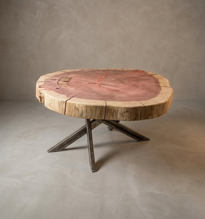 Table à manger rondin Séquoia – vue produit sur fond neutre
