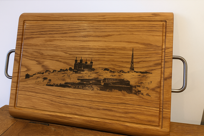 Plateau chêne personnalisable avec poignées